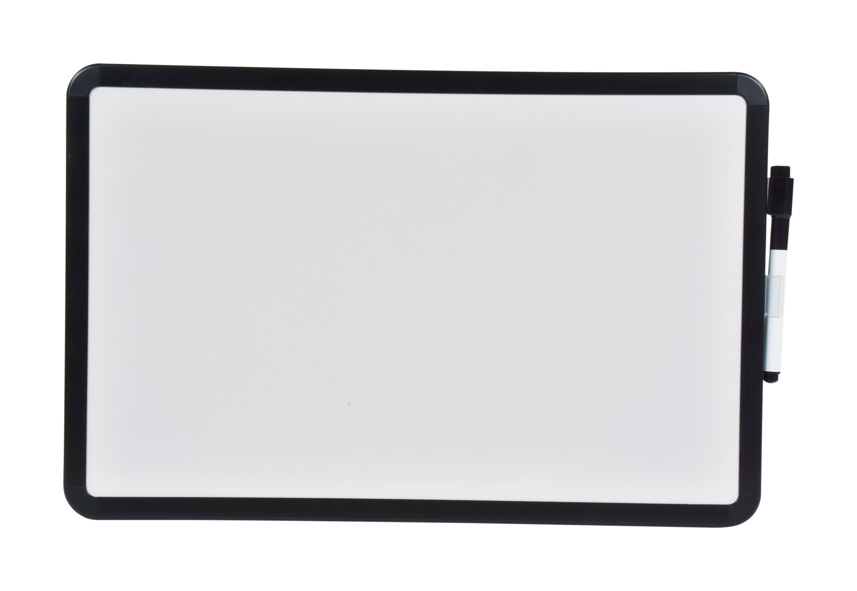 School Smart Dry Erase Board with Marker, Black Frame, 11 x 17 Inches 633746